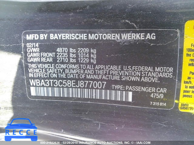 2014 BMW 435 I WBA3T3C58EJ877007 зображення 8