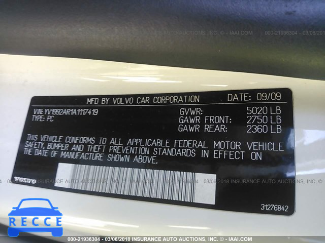 2010 VOLVO S80 T6 YV1992AR1A1117419 image 8