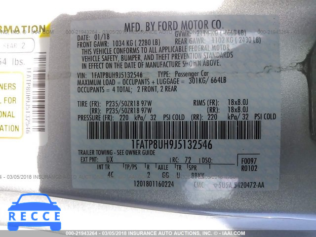 2018 FORD MUSTANG 1FATP8UH9J5132546 image 8