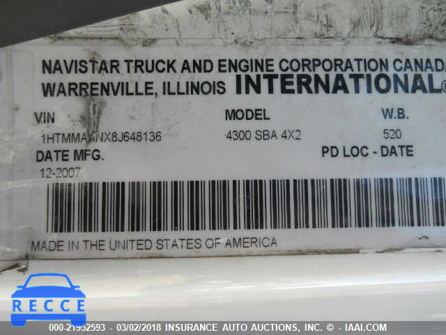 2008 INTERNATIONAL 4300 4300 1HTMMAANX8J648136 зображення 7