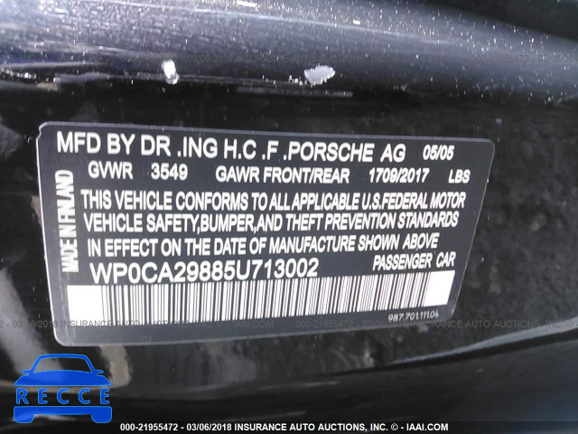 2005 PORSCHE BOXSTER WP0CA29885U713002 image 8