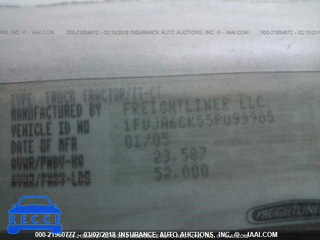 2005 FREIGHTLINER CONVENTIONAL COLUMBIA 1FUJA6CK55PU99905 image 9