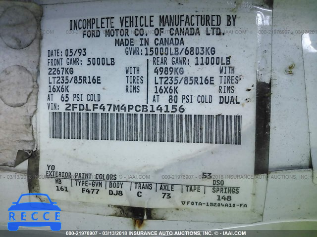 1993 FORD F SUPER DUTY 2FDLF47M4PCB14156 image 9