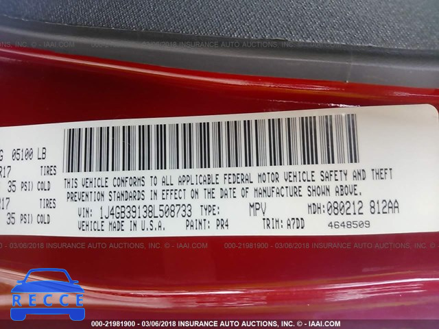 2008 JEEP WRANGLER UNLIMITE X 1J4GB39138L508733 image 8