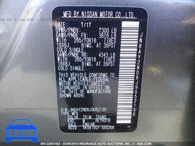 2018 NISSAN ARMADA SV/SL/PLATINUM JN8AY2ND6J9052190 image 8