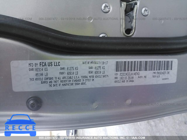 2018 CHRYSLER 300 LIMITED 2C3CCAEG3JH148743 image 8