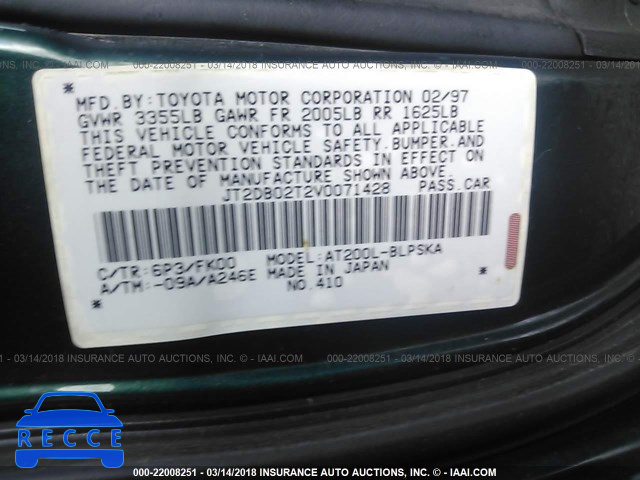 1997 TOYOTA CELICA ST/ST LIMITED JT2DB02T2V0071428 Bild 8