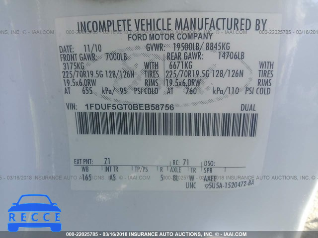 2011 FORD F550 SUPER DUTY 1FDUF5GT0BEB58756 image 9