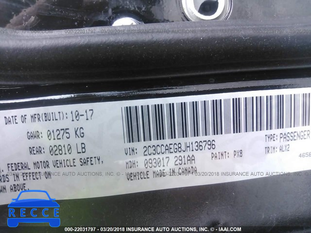 2018 CHRYSLER 300 LIMITED 2C3CCAEG8JH136796 image 8