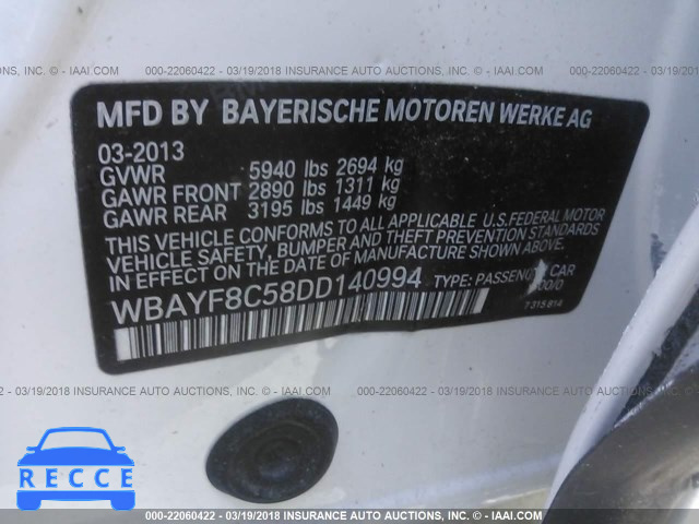 2013 BMW 750 LXI WBAYF8C58DD140994 image 8