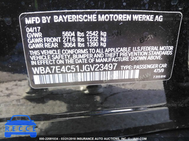 2018 BMW 740 XI WBA7E4C51JGV23497 image 8