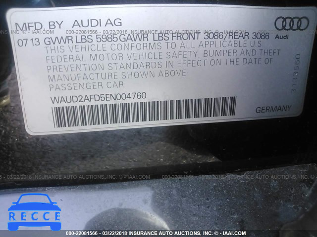 2014 AUDI S8 QUATTRO WAUD2AFD5EN004760 image 8