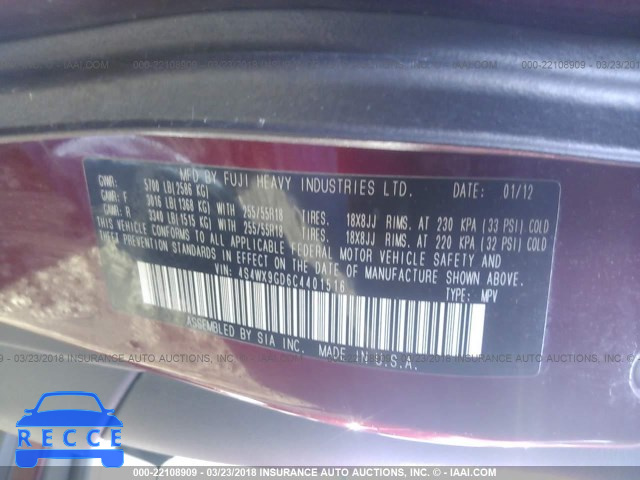 2012 SUBARU TRIBECA LIMITED/TOURING 4S4WX9GD6C4401516 image 8