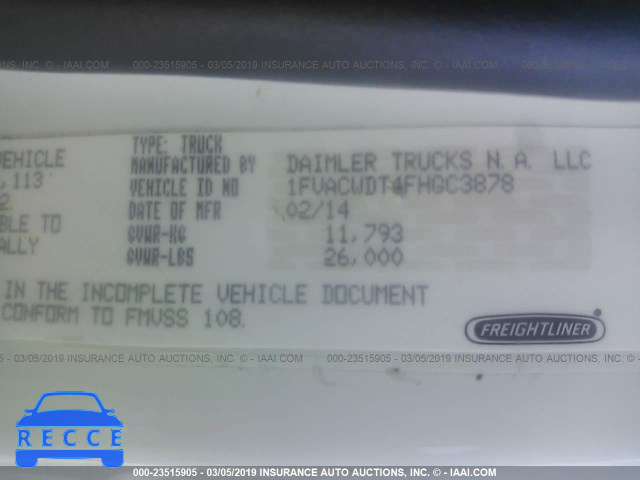2015 FREIGHTLINER M2 106 MEDIUM DUTY 1FVACWDT4FHGC3878 Bild 8