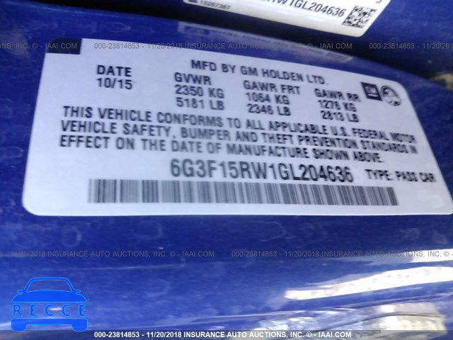 2016 CHEVROLET SS 6G3F15RW1GL204636 image 8