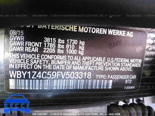 2015 BMW I3 REX WBY1Z4C59FV503318 image 8
