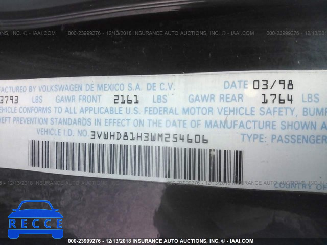 1998 VOLKSWAGEN GTI VR6 3VWHD81H3WM254606 image 8