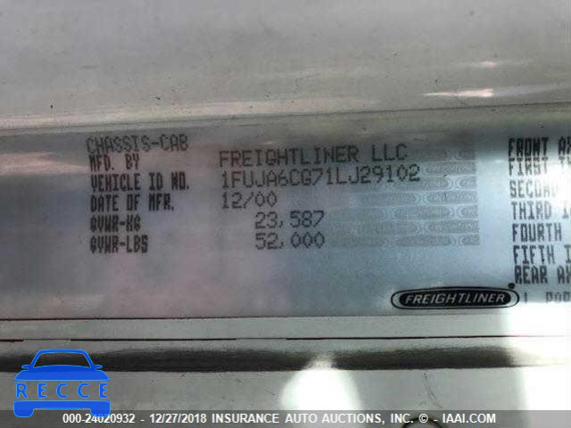 2001 FREIGHTLINER COLUMBIA COLUMBIA 1FUJA6CG71LJ29102 image 8