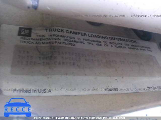 1985 CHEVROLET S TRUCK S10 1GCBS14B3F2221996 image 8