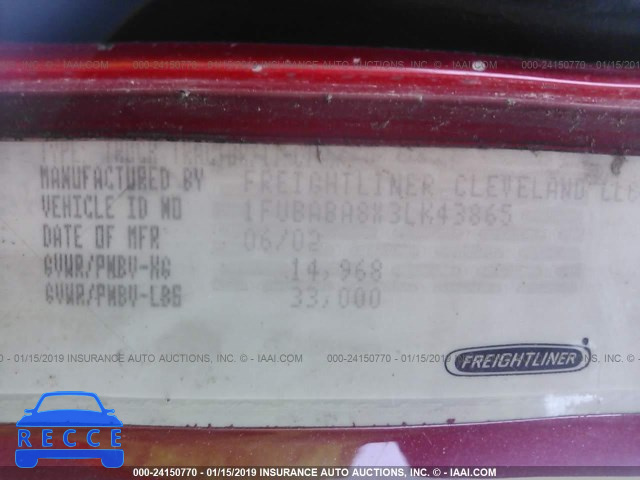 2003 FREIGHTLINER CONVENTIONAL FLD112 1FUBABA8X3LK43865 image 8