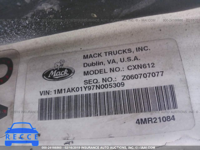 2007 MACK 600 CXN600 1M1AK01Y97N005309 image 8