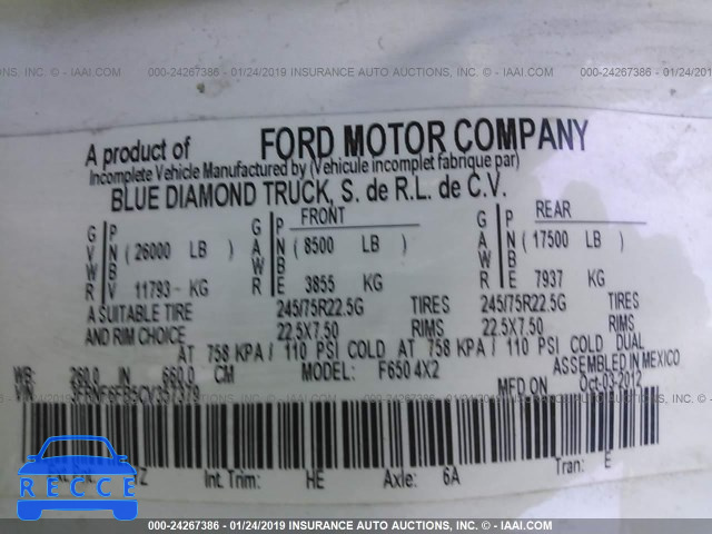 2012 FORD F650 SUPER DUTY 3FRNF6FB5CV357379 image 8