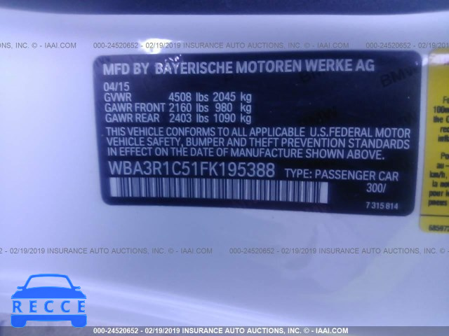 2015 BMW 435 I WBA3R1C51FK195388 image 8