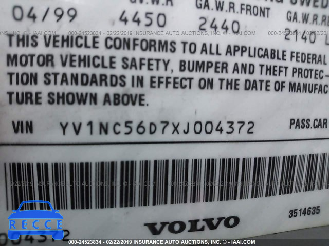 1999 VOLVO C70 TURBO YV1NC56D7XJ004372 image 8