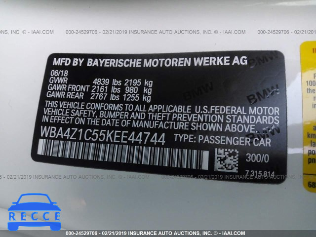 2019 BMW 430I WBA4Z1C55KEE44744 зображення 8