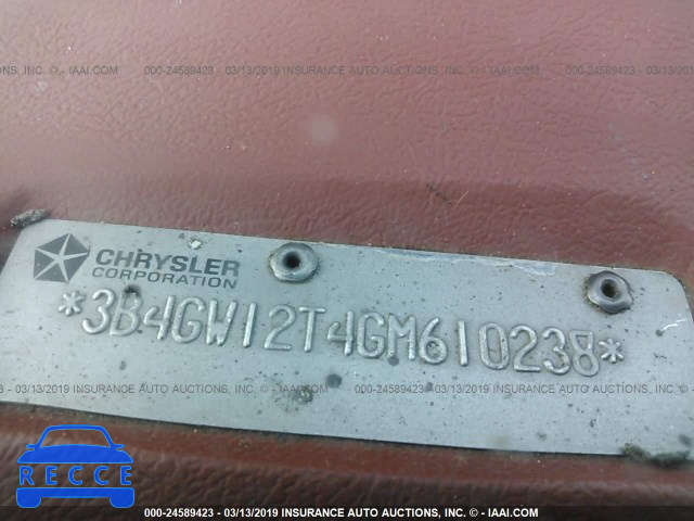 1986 DODGE RAMCHARGER AW-100 3B4GW12T4GM610238 image 8