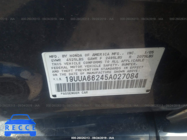 2005 ACURA TL 19UUA66245A027084 зображення 8