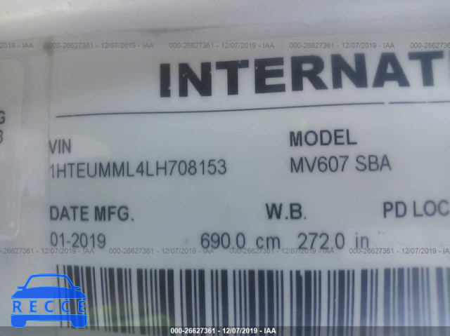 2020 INTERNATIONAL MV607 1HTEUMML4LH708153 Bild 8