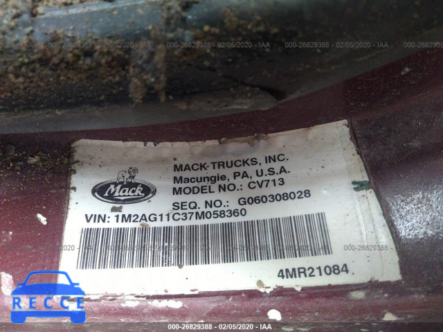 2007 MACK 700 CV700 1M2AG11C37M058360 image 8