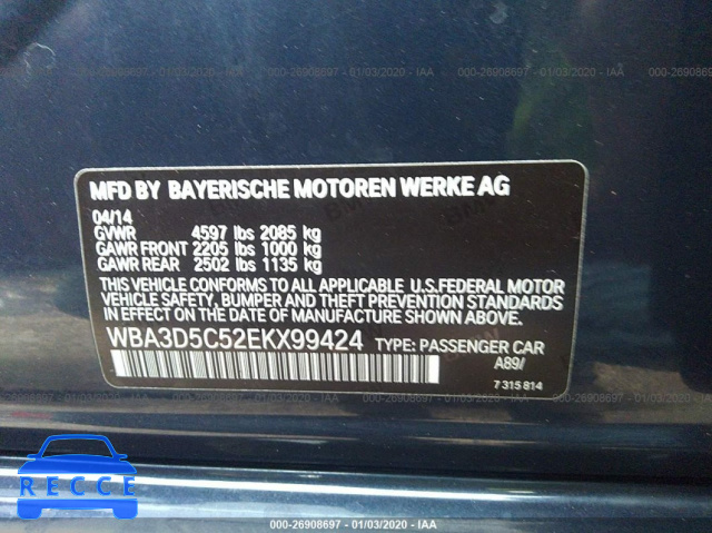 2014 BMW 328 D/XDRIVE WBA3D5C52EKX99424 зображення 8