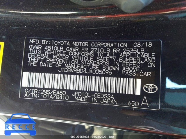 2018 TOYOTA MIRAI JTDBVRBD4JA005096 image 9