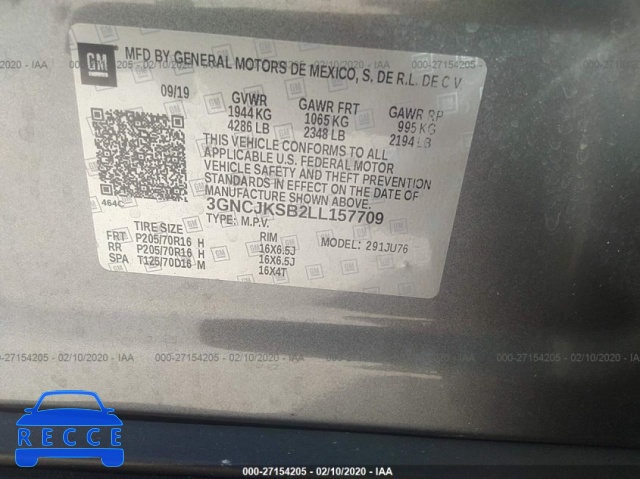 2020 CHEVROLET TRAX LS 3GNCJKSB2LL157709 image 8