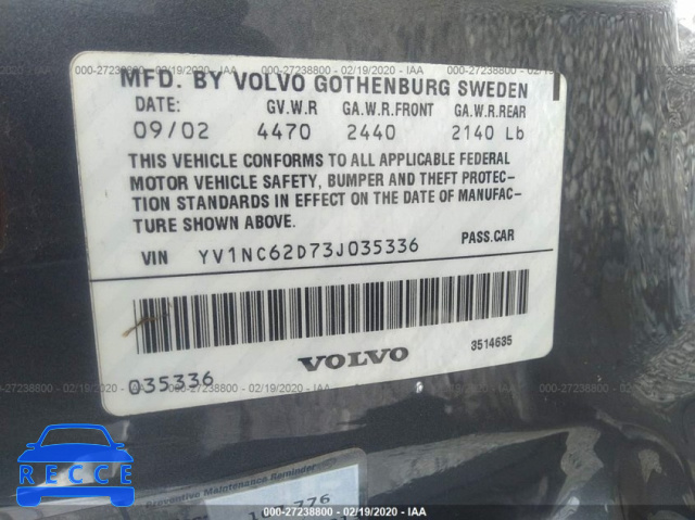 2003 VOLVO C70 HPT YV1NC62D73J035336 зображення 8