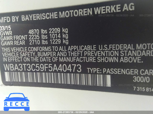 2015 BMW 435 I WBA3T3C59F5A40473 зображення 8
