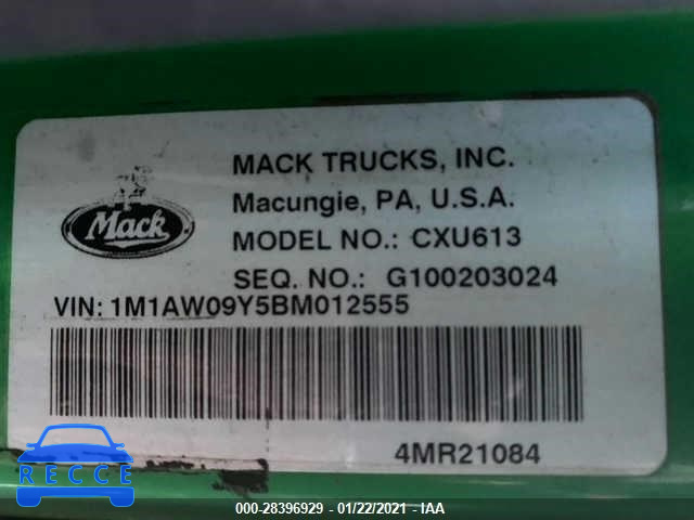 2011 MACK CXU613  1M1AW09Y5BM012555 image 8