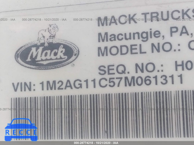2007 MACK 700 CV700 1M2AG11C57M061311 зображення 8