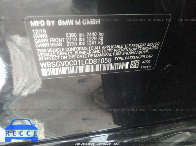 2020 BMW M8  WBSGV0C01LCD81058 зображення 8