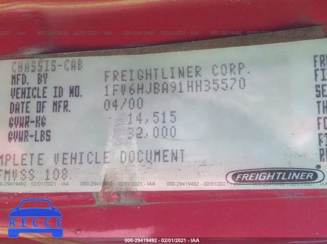 2001 FREIGHTLINER MEDIUM CONVENTIONAL FL70 1FV6HJBA91HH35570 image 8