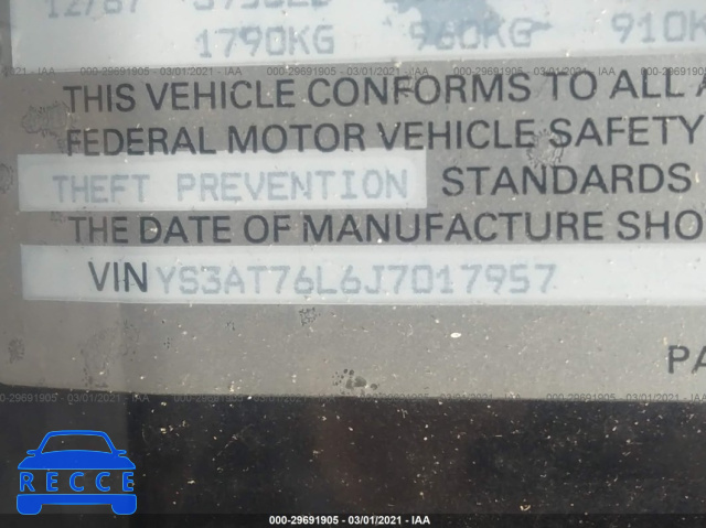 1988 SAAB 900  YS3AT76L6J7017957 зображення 8
