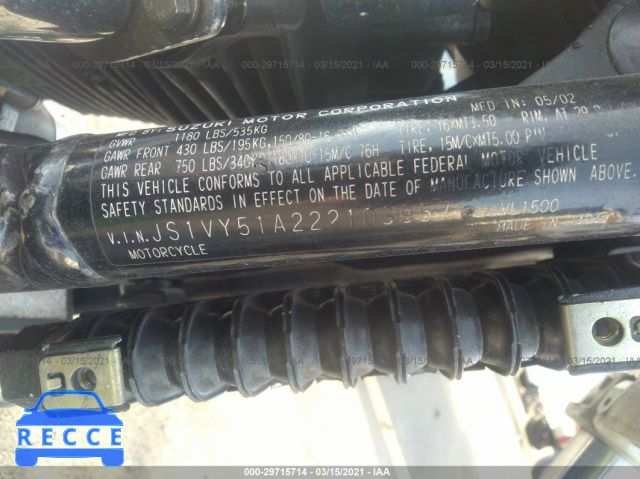 2002 Suzuki VL1500  JS1VY51A222103957 зображення 9