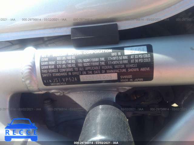 2002 SUZUKI SV650 S JS1VP52A622101095 image 9