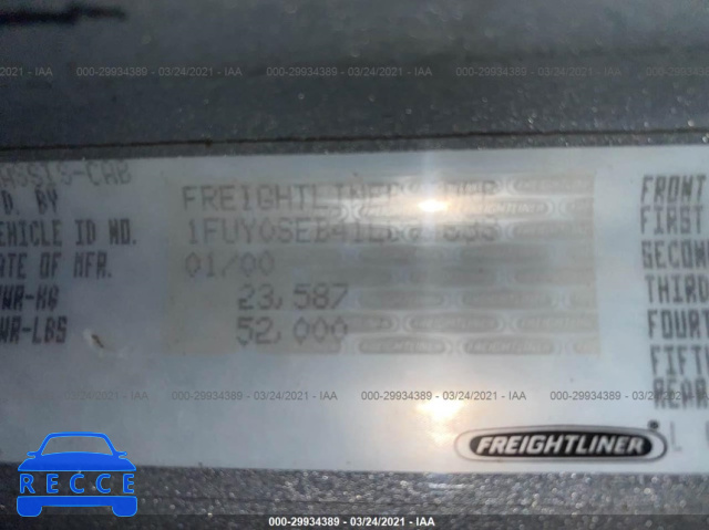 2001 FREIGHTLINER MEDIUM CONVENTIONAL CST120 1FUY0SEB41LG94633 image 9