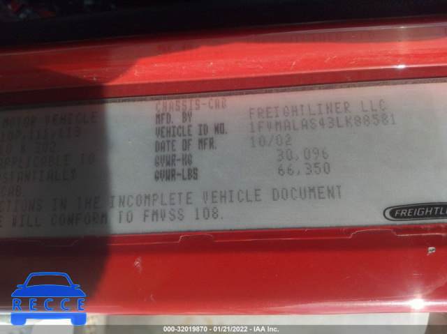 2003 FREIGHTLINER FLD 1FVMALAS43LK88581 image 7