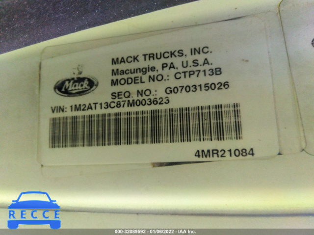 2007 MACK 700 CTP700 1M2AT13C87M003623 image 8