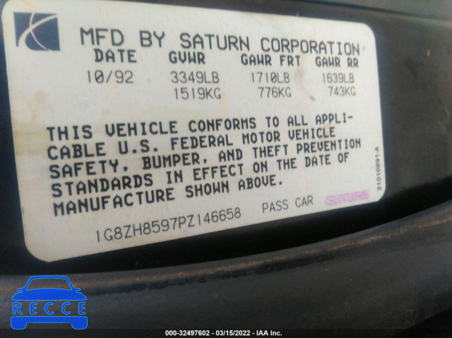 1993 SATURN SW1 1G8ZH8597PZ146658 image 8