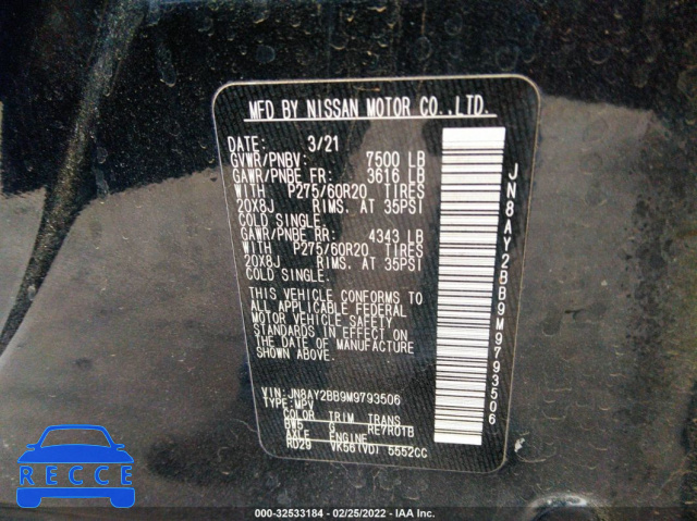 2021 NISSAN ARMADA SL JN8AY2BB9M9793506 image 8